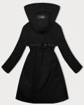 Čierna jednoduchá dámska bunda s kapucňou LHD (LHD-24592) odstíny černé M (38)