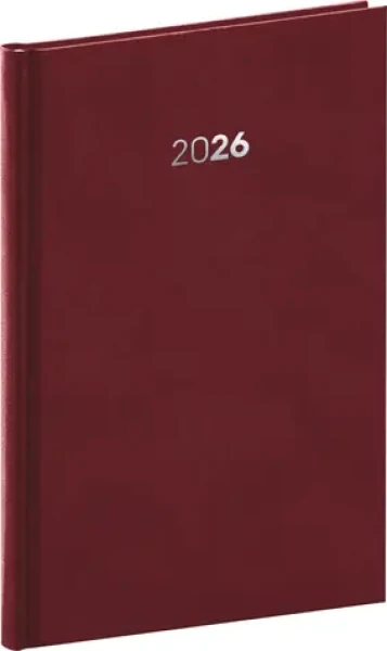 NOTIQUE Týždenný diár Balakon 2026, bordó, 15 x 21 cm (PGD-TA5BA-6127)