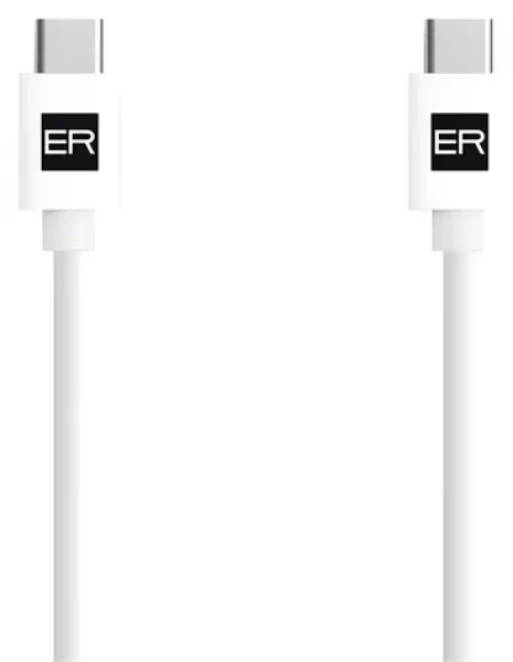 ER POWER kábel USB-C/USB-C 3A biely / Kábel / USB 2.0 / 1,2 m / 60 W (ERPWCC3A120-WH)