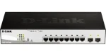 D-Link DGS-1210-08P / SMART switch / 8x GbE PoE+ / 2x SFP / PoE 65 W / bez ventilátora