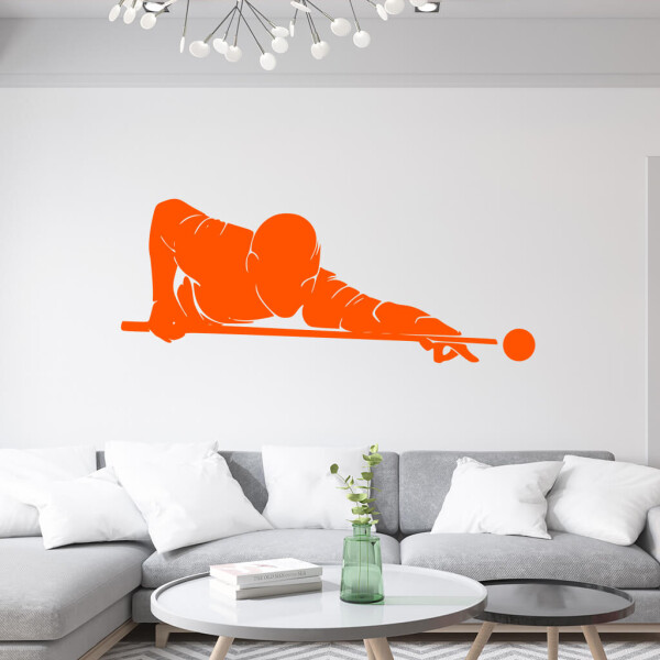 Veselá Stena Samolepka Hráč biliardu Farba: oranžová, Veľkosť: 60 x 23 cm