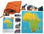 Just Jigsaws 770 Afrika a jej zvieratá - drevené puzzle 16 dielov a 10 zvierat