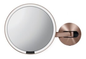 Simplehuman Kozmetické zrkadlo na stenu rose gold oceľ / Sensor / LED osvetlenie / 5x / sieťové (ST3021)