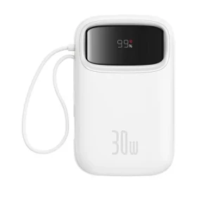 Baseus Qpow2 10000mAh 30W s káblom USB-C biela / Powerbanka / 3xUSB-C / 1xUSB-A (P10055008213-00)