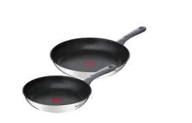 TEFAL Daily Cook G7132S55 Sada panvíc 24/28 cm / Nerezová oceľ / Titánový nepriľnavý povrch / Do rúry aj umývačky (G7132S55)