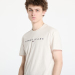 Tričko Tommy Jeans Regular Linear Logo Tee Beige M