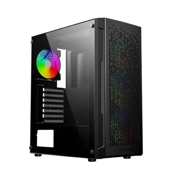 Gembird Fornax 400X čierna / Herná počítačová skriňa / Midi Tower / tvrdené sklo / RGB (CCC-FC-400X)
