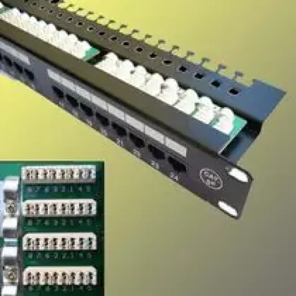 UTP Patch panel 24 port Cat.5E Black L type (4002)