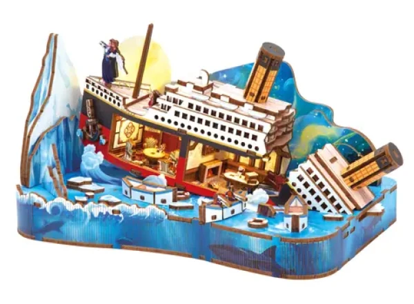 2KIDS TOYS 3D drevená skladačka Miniatúrna scéna Titanic