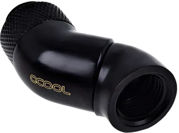 Alphacool Eiszapfen 90° čierna / Uhlový adaptér / G1/4 / mosadz / otočný 360° (17250)