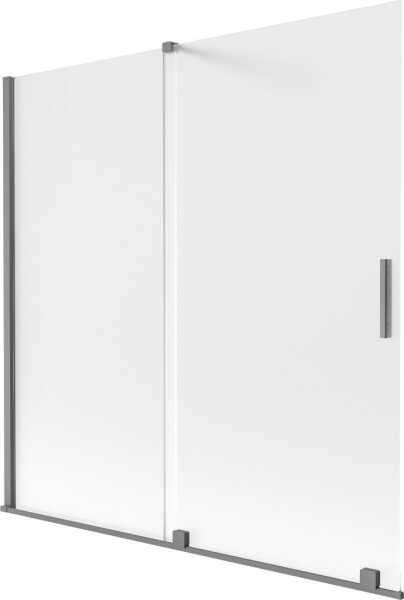 MEXEN/S - Velár dvojkrídlová posuvná vaňová zástena 160 x 150, dekor, grafit metal 896-160-000-31-95