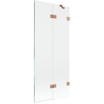 MEXEN/S - Lunar vaňová zástena 2-krídlová pravá 80 x 150, transparent, meď kartáčovaná 897-080-100-65-00-P