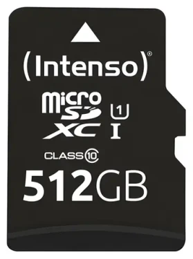INTENSO UHS-I Performance 512GB / Pamäťová karta microSDXC / UHS-I U1 / Class 10 / čítanie 90 MB/s / vr. SD adaptéra (3424493)