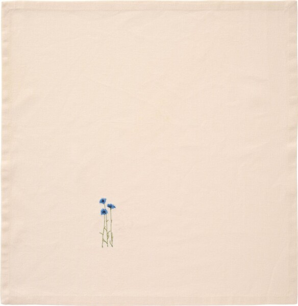 Ib Laursen Látkový obrúsok s výšivkou Flora Blue Cornflowers