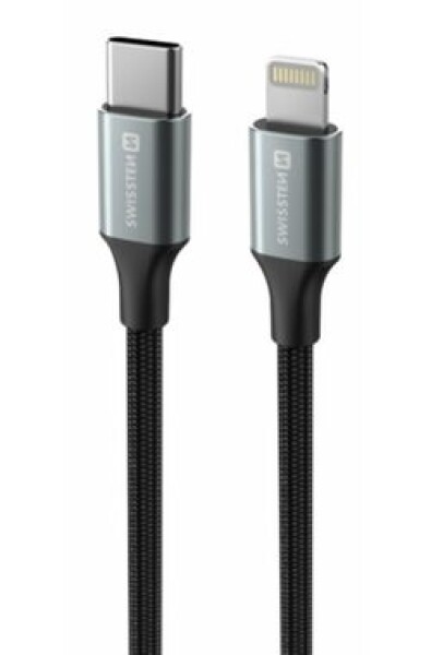 Swissten TEXTILE II dátový kábel USB-C - Lightning 1.5m čierna (71529203)