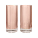 Ferm Living Vysoké sklenice Ripple Blush 480 ml – set 2 ks