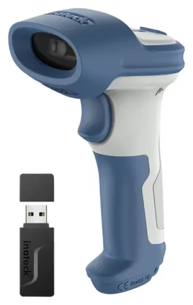 Inateck BCST-73 biela/modrá / Snímač čiarových kódov / 1D/2D / Bluetooth / bezdrôtová (BCST-73_WHITE BLUE)