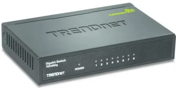 Trendnet Switch 8x Gigabit kovový / Switch / 10/100/1000 Mbps / Unmanaged / 16 Gbit/s / GREENnet (TEG-S82G)
