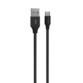 Devia Gracious Woven Cable čierna / Kábel USB-A - USB-C / 2 m (6938595351150)