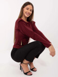 Elegantná blúzka vo vínovej farbe s vypchávkami (21898) odstíny červené uni velikost