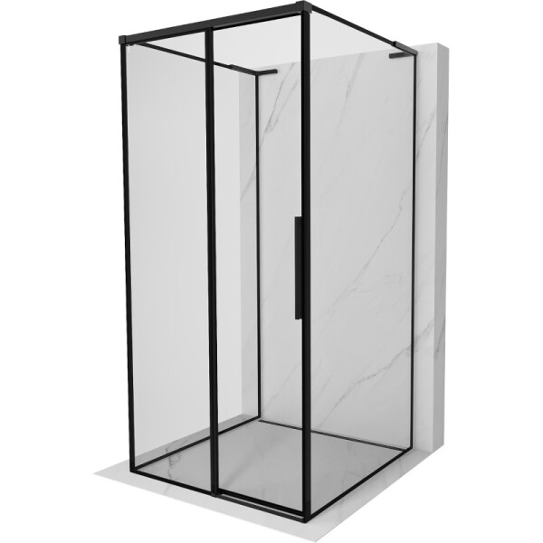 MEXEN/S - Rox-3S L sprchový kút 3 stenný, posuvný ľavá 120 x 120, čierna okraj, čierna 8C2L-120-120-70-70-3S-L