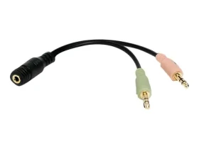 LogiLink CA0020 čierna / Audio adaptér / Jack 3,5 mm 4 pin (F) na 2x Jack 3,5 mm 3 pin (M) / 0,15 m (CA0020)