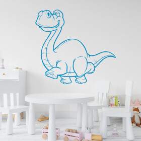 Veselá Stena Samolepka Brontosaurus Farba: modrá, Veľkosť: 40 x 38 cm