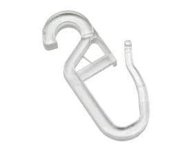 Háčiky na garnižu (10 ks) Plexi, transparentné%