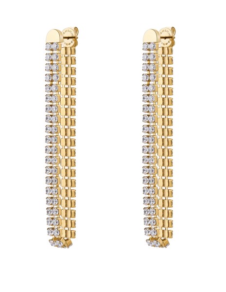 Brosway Pozlátené dlhé náušnice s kubickými zirkónmi Desidery BEIE030
