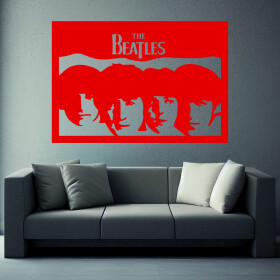 Veselá Stena Samolepka The Beatles Farba: červená, Veľkosť: 40 x 28 cm