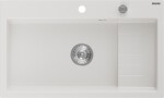 MEXEN MEXEN - Omar granitový drez 1 s odkvapkávačom 800 x 480 mm, biela, sifón chróm 6520801005-20