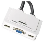 EFB EB977 biela / KVM prepínač / 2 porty / VGA / USB / Audio / káble 2x 0,9 m (EB977)