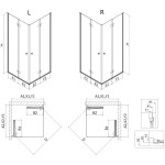 MEXEN/S - Mist-F Duo sprchovací kút skladacie dvere pravá 80 x 90, transparent, zlato kartáčovaná 8A6-080L-090P-55-00