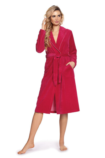 Dámsky župan Welur Lydie 390 Amaranth dark pink - De Lafense 5XL tmavě růžová