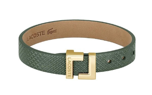 Lacoste Elegantný zelený kožený náramok Lura 2040218