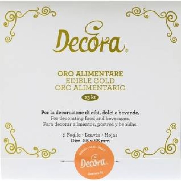 5 listov jedlého zlata 86 × 86 mm - Decora