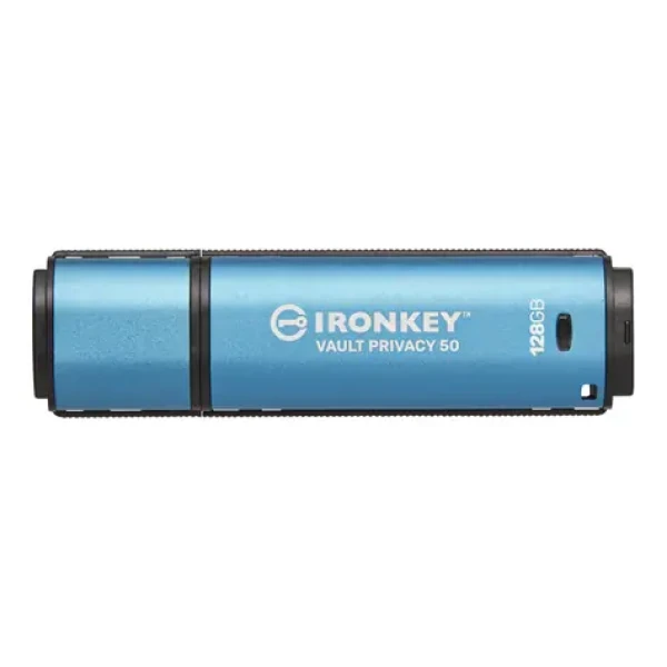 Kingston IronKey Vault Privacy 50 128GB modrá / Flash Disk / USB 3.2 Gen 1 - (USB-A 3.0) (IKVP50/128GB)