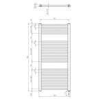 AQUALINE - DIRECT-E elektrické vykurovacie teleso, rovné, 600x960 400 W, čierna ILE96TB