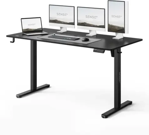 SENSE7 NOJO LIGHT Pracovný stôl čierna / elektricky nastaviteľná výška / 140 x 70cm / nosnosť 70kg (5902659847966)