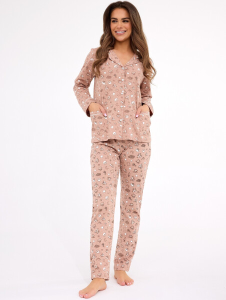 Cornette 482/434 Smile 4 l/r S-2XL dámske pyžamo bez zipsu Béžová XXL