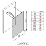 CERANO - Sprchová zástena Walk-in Onyx Duo Ľ/P - 8 mm - okrúhla vzpera - čierna matná, transparentné sklo - 90x200 CER-8050BD2368