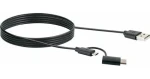 Schwaiger USB-C a USB-A na Micro-USB kábel čierna / USB kábel / 1 m / tienený (CK3112533)