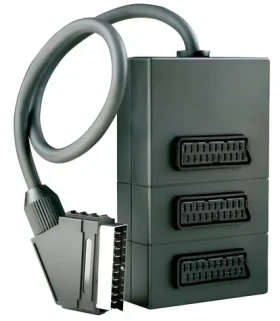 Schwaiger SCART rozbočovač 3x čierna / Rozbočovač / 1x SCART vstup / 3x SCART výstup (SCV7030533)