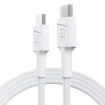 Green Cell GC PowerStream KABGC30W biela / Kábel USB-C na USB-C / USB 3.2 Gen 1 / 1.2 m / 60 W PD (KABGC30W)