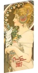NOTIQUE Vreckový diár Alfons Mucha 2027 plánovací mesačný / 8 × 18 cm