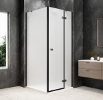 POLYSAN - GLOBE GUN METAL štvorcová sprchová zástena 900x900, matné sklo, pravé GB1090-3315MRGM