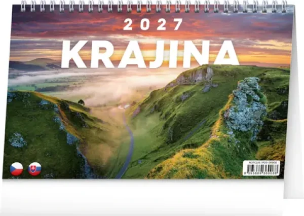 NOTIQUE Krajina CZ/SK 2027 / Stolný kalendár / 23,1 x 14,5 cm