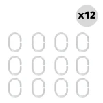 Spirella C-MINNOR sada 12 ks krúžkov na sprchové závesy čierna / polypropylén (7610583401007)