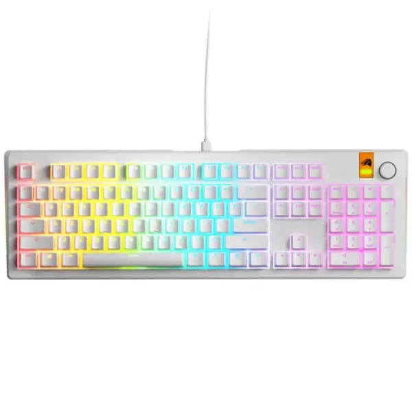 Glorious GMMK 3 HE 100% - Fox HE ANSI biela / herná 100% / USB-C / ANSI (US) layout / Fox HE / RGB / 1.4m (GLO-KB-GMMK3-100-PB-HE-W-WHT-US)
