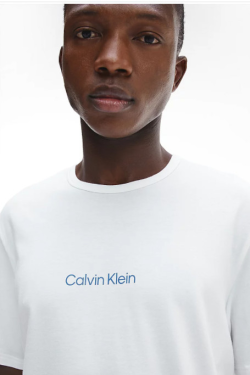Pánska košeľa na spanie NM2170E 1O6 - biela - Calvin Klein L bílá